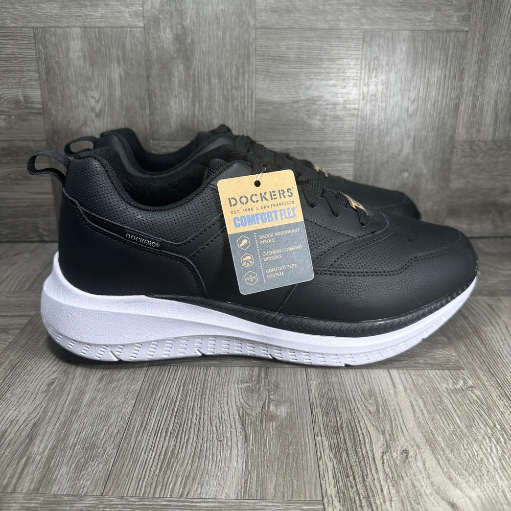 Dockers Sneaker Comfort Flex Mens 10W Black Wide Width 90-98723 NEW